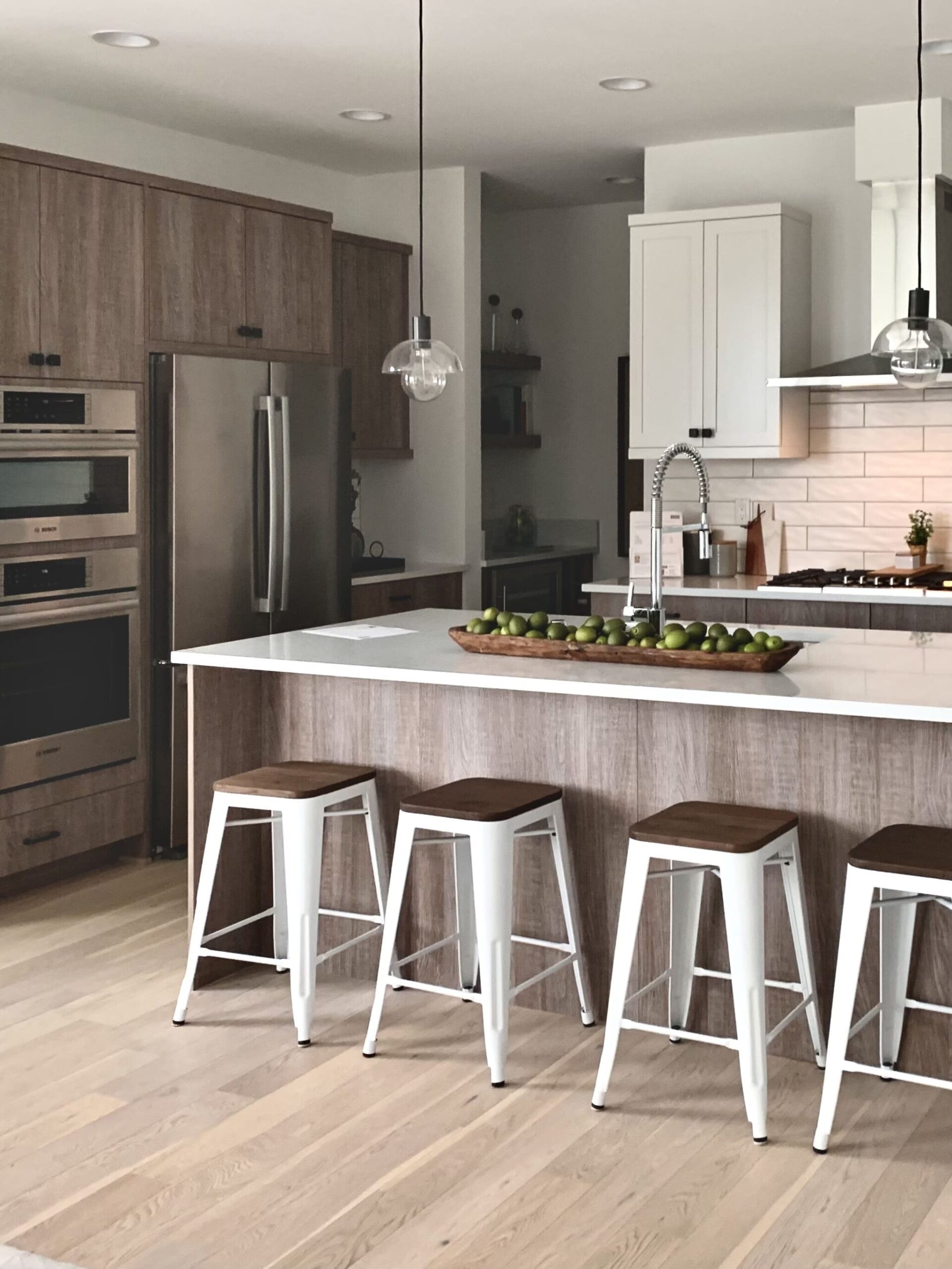 Kitchen cabinetry installation during remodel by Artbrick