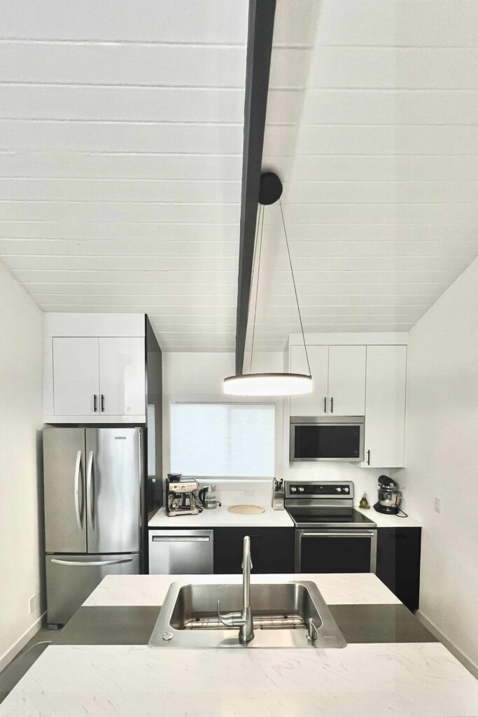tiny kitchen with a slick design, kitchen renovation seattle project done by Artbrick LLC