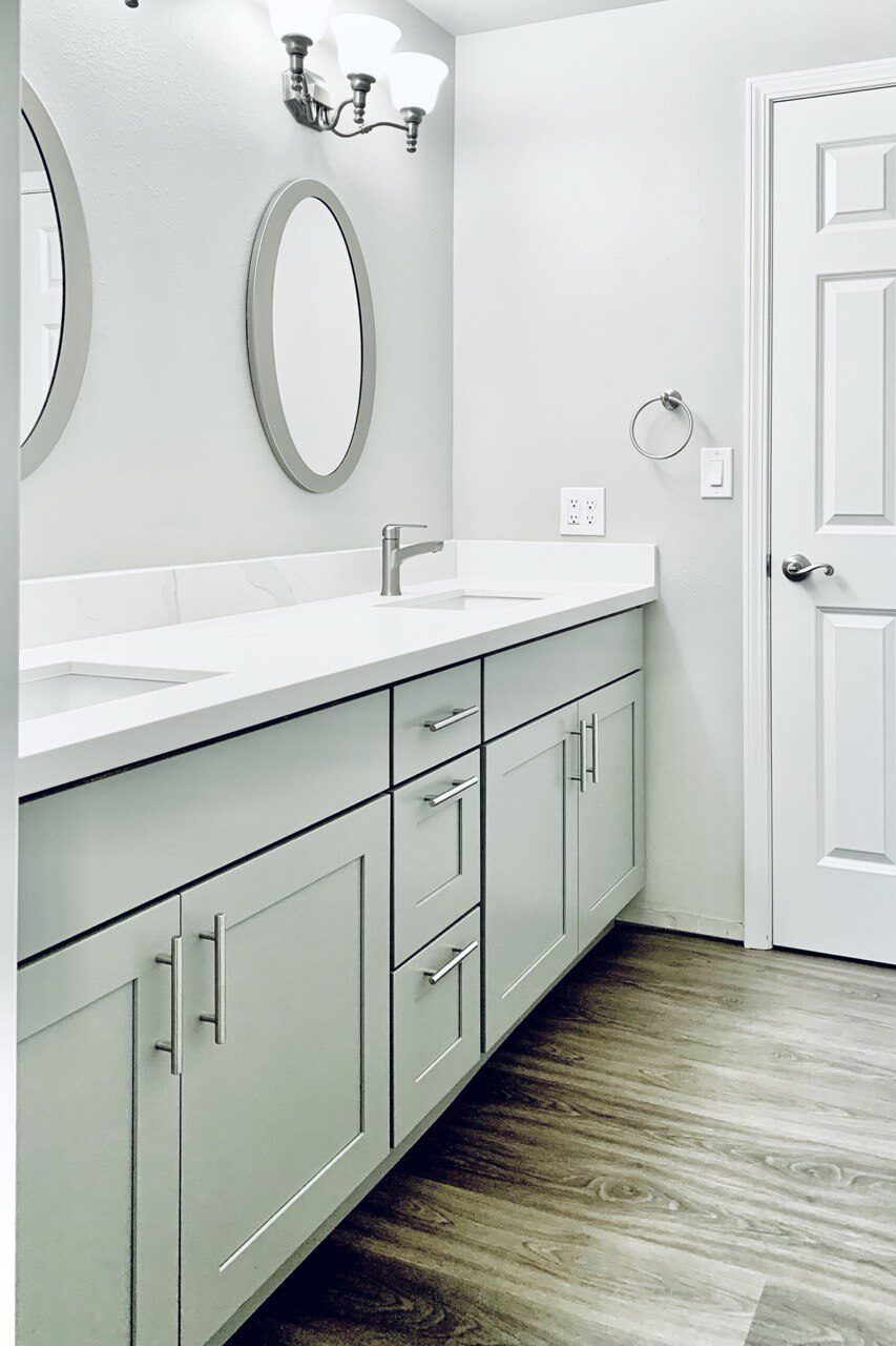 Bathroom tile and vanity work in progress by Artbrick