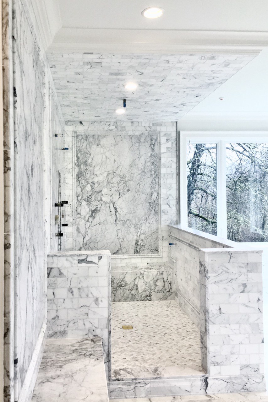 Luxury bathroom remodel in seattle done by Artbrick LLC 