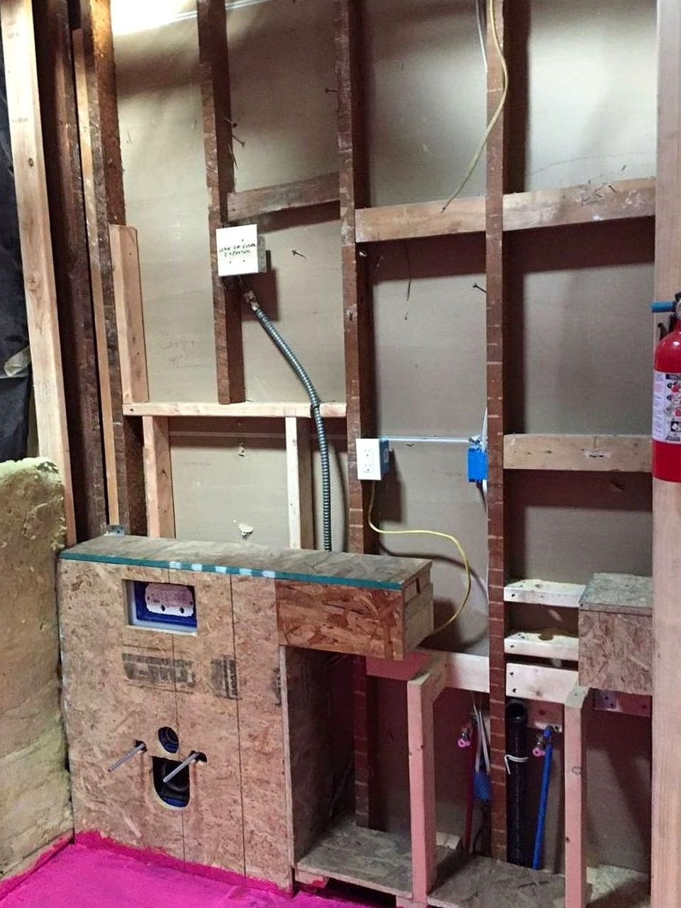 Bathroom plumbing rough-in and waterproofing by Artbrick