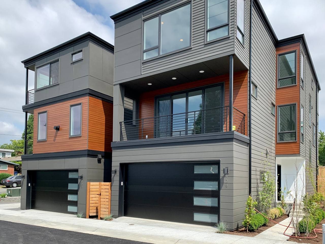 Modern townhome exterior new construction by Artbrick